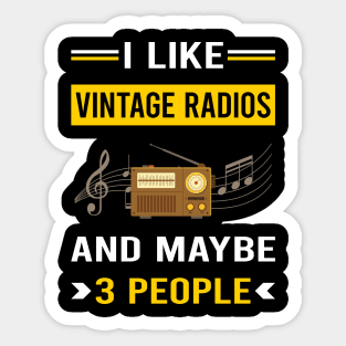 3 People Vintage Radio Sticker